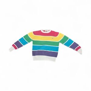 Vintage Lacoste girls multicolored striped sweater